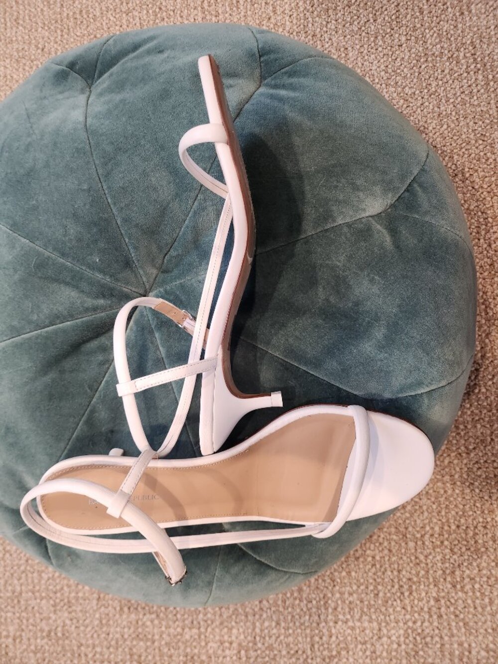 Banana Republic Kitten-Heel Sandal, Sold out! White,Size 7.5